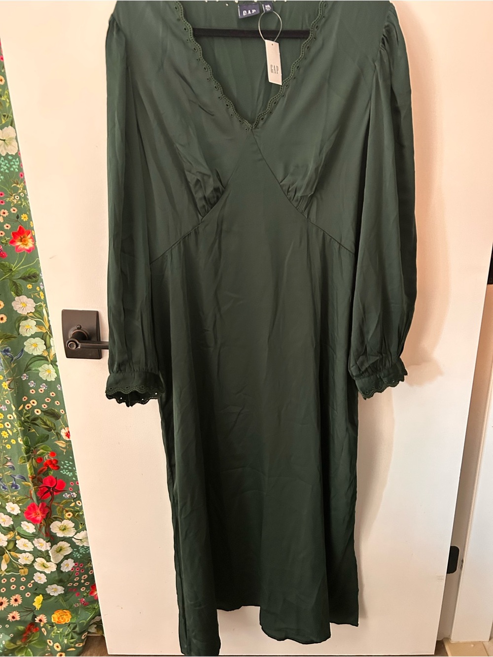 GAP Forest Green V-Neck Maxi Dress